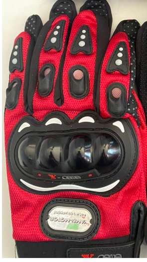 GUANTES P/MOTOCICLISTA CERRADOS PROTECTORES XL ROJO