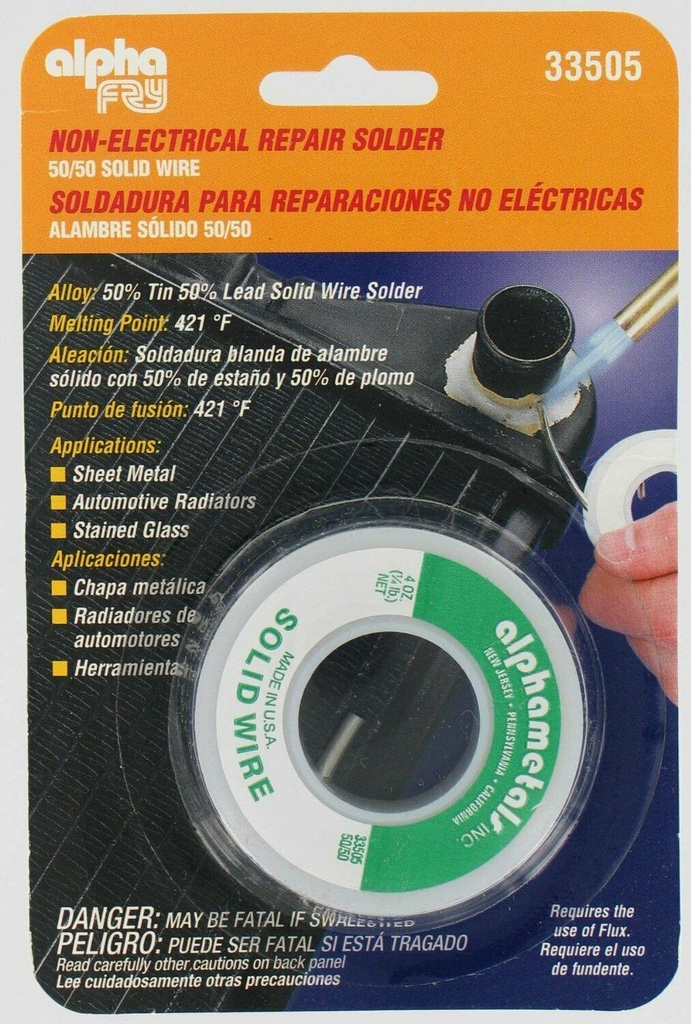 ESTAÑO NO ELECTRICOS SOLIDO 33505 ALPHA 4 OZ