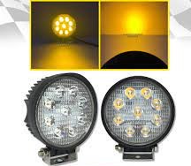 LUZ NEBLINERA LED 3.5&quot; REDONDA 9 LED AMBAR