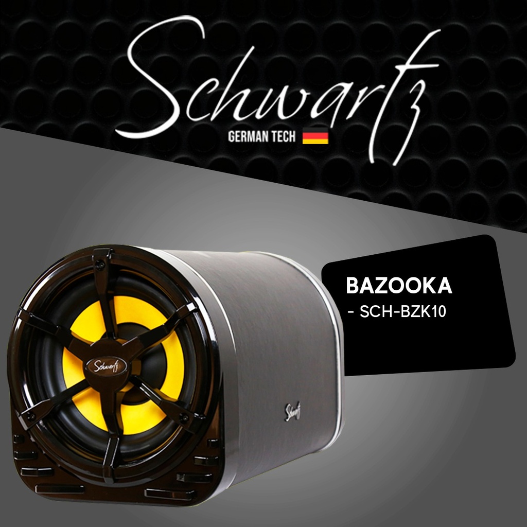 SUBWOOFER BAZUKA SCHWARTZ AMPLIFICADO 500 WATTS 10 PLG