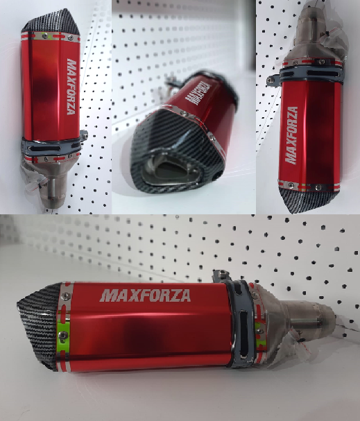 MUFFLER MOTO UNIVERSAL 125CC MAXFORZA ROJO