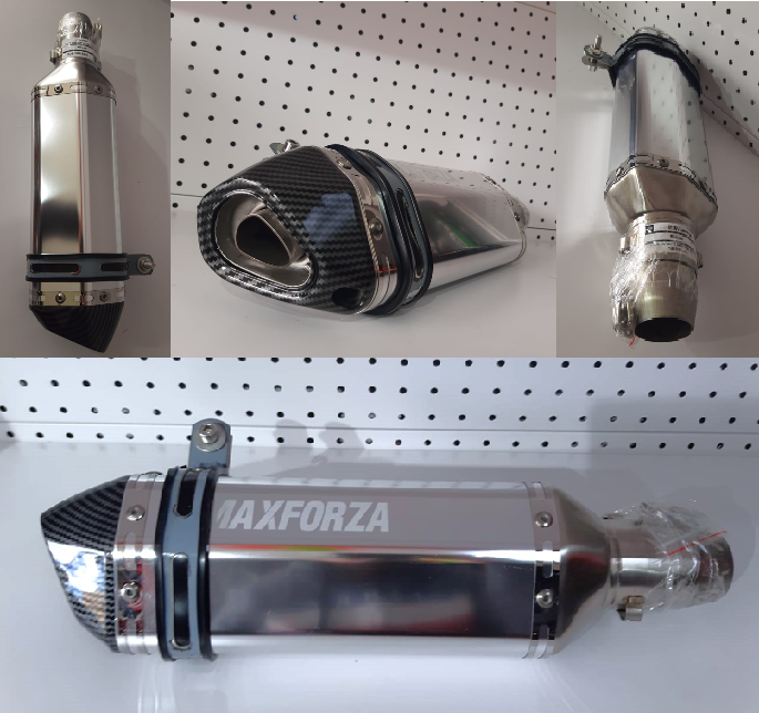 MUFFLER MOTO UNIVERSAL 125CC MAXFORZA PLATEADO