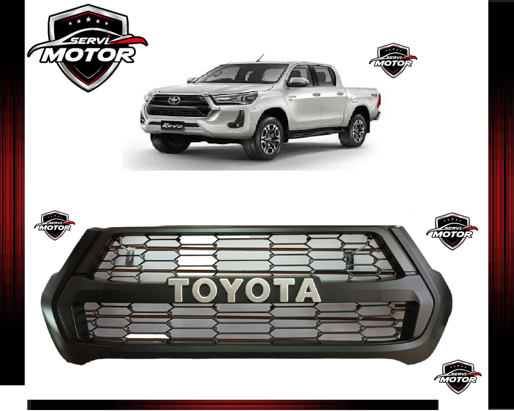 PARRILLA DELANTERA FIBRA DE CARBONO FRONTAL P/TOYOTA HILUX REVO 2021+ TYA2188  GR