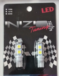 [BP7857] BOMBILLA SMD LEDS TIPO PESCADO T10 BLANCO SET X2